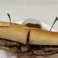 Hot Roast Beef Sub · With brown gravy