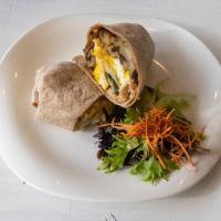 Breakfast Burrito · Made with yukon potatoes, Two organic eggs, and cheddar cheese. With your choice of Bacon or...