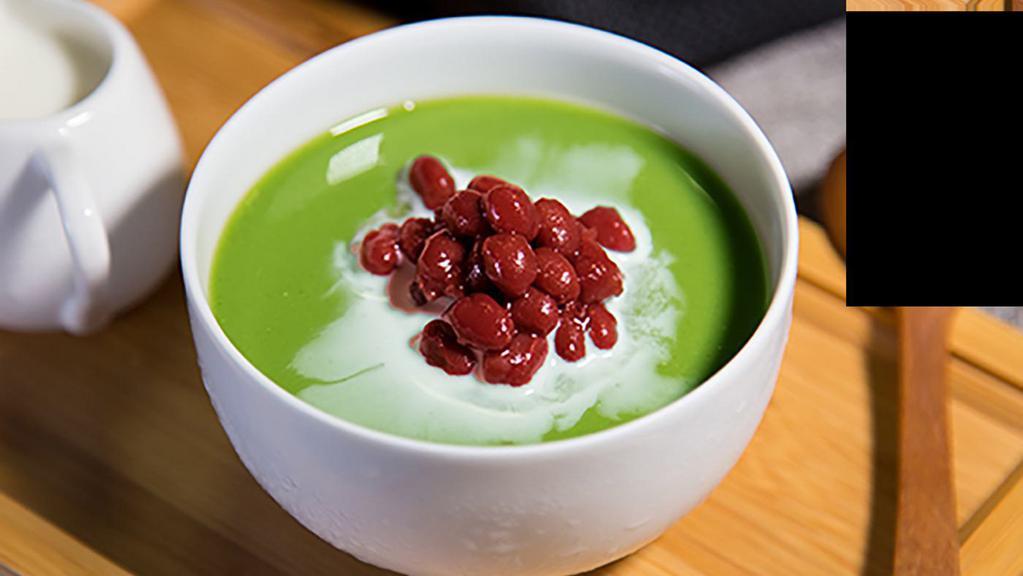 Matcha Pudding With Red Bean · 