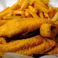 Tilapia & Chips · Mild flavored fish.