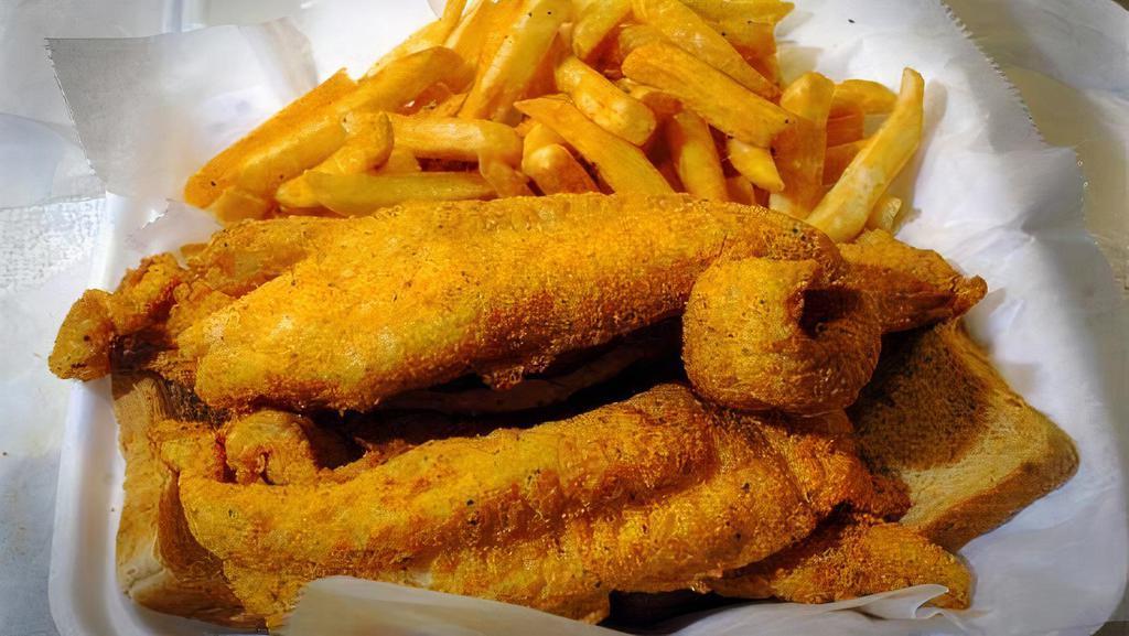 Tilapia & Chips · Mild flavored fish.