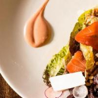 Red Romaine Salad · ricotta salata, black radish, pine nuts, strawberry vinaigrette