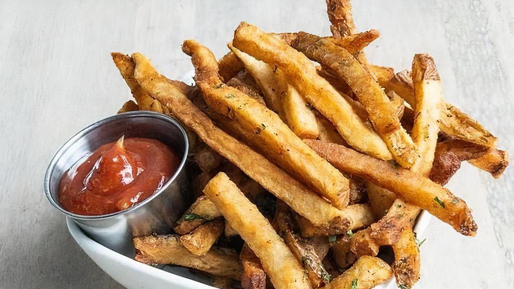 Old Bay Spiced Fries · cocktail sauce