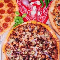 Build Your Own Vegan Pizza! · Delicious 14 inch Vegan Pizza, prepared to customer's preference!