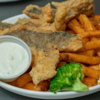 Fried Whiting Fish Basket (3) · 3 crispy, fresh whiting fish filets. Deep fried and seasoned. Served with your choice of fri...