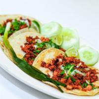 Tacos De Chorizo · Mexican sausage tacos.