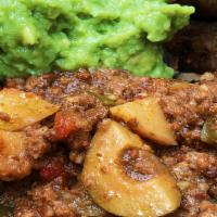 Grass-Fed Picadillo · Cuban-style 100% grass-fed beef picadillo with brown rice, sweet potato mash (contains cocon...