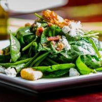 Insalata Di Spinaci · Baby spinach, croutons, Goat cheese, bacon with balsamic vinegar. (Gluten-Free option also a...