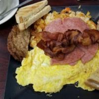 Ham, Bacon Or Sausage Omelette · 