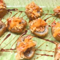 Little Falls Special · Deep fried spicy tuna roll with spicy crab on top. Eel sauce, spicy mayo.