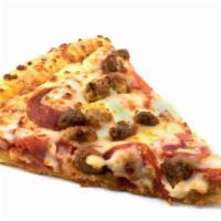 Italian Sausage Pizza Slice · Fresh from the oven Cheese Pizza topped with Italian sausage.