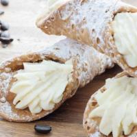 Cannoli · Fried pastry filled with cream.