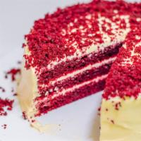 Red Velvet Cake · A creamy layered red velvet cake made with real cream cheese.