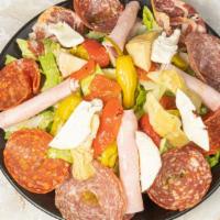 Antipasto Salad · Ham, prosciutto, salami, pepperoni, marinated pepperoncini, peppers, artichoke hearts, roast...