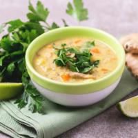 Mulligatawny Soup · Delicious blend of beans with tomato, lemon & herbs.