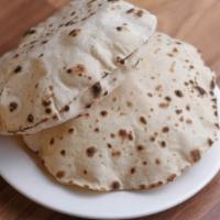 Chappati · Flat bread topped with oil.