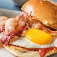 Bacon Egg & Cheese · choice of beef or turkey Bacon any style egg with your option of cheese on toasted Roll