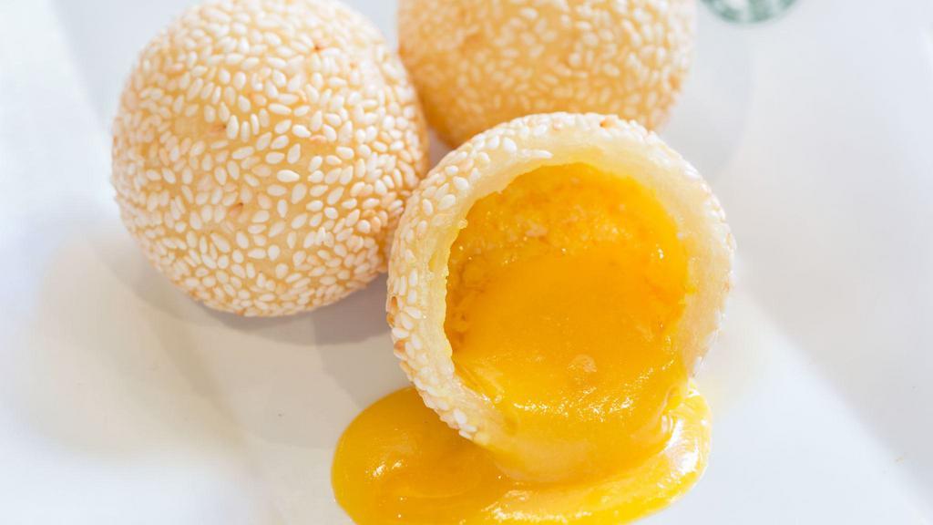 Lava Custard Sesame Ball · *Consuming raw or undercooked meats, poultry, seafood, shellfish or eggs may increase your risk of foodborne illness, especially if you have certain medical conditions.
