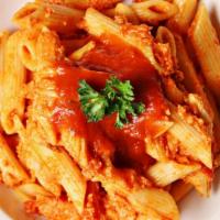 Baked Ziti · Ziti with mozzarella and tomato sauce baked to perfection in our oven.
