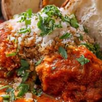 Meatballs · House blend of beef, veal & pork. Crushed San Marzano Tomato, Toasted Bread Crumbs, Sprinkle...