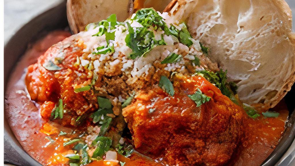 Meatballs · House blend of beef, veal & pork. Crushed San Marzano Tomato, Toasted Bread Crumbs, Sprinkled with Parmigiano Reggiano.
