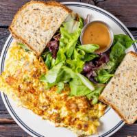 Super Nova Omelet · Smoked lox, softened cream cheese, red onions and capers.