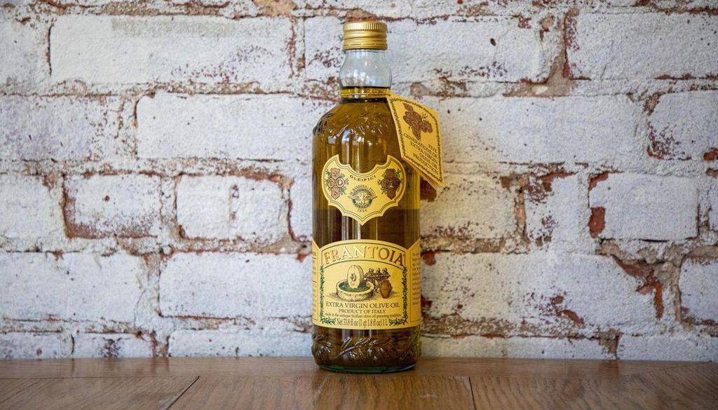Frantoia Extra Virgin Olive Oil · This unfiltered, golden-green oil is made by master olive oil producer Manfredi Barbera on the island of Sicily. Using antique Sicilian oil-pressing traditions, he is able to create this amazingly viscous liquid with a strong, fruity flavor.