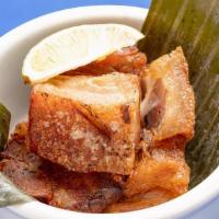 Masitas · Fried pork belly with mojo sauce