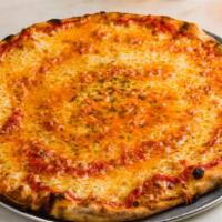 Cheesin' · Mozzarella, Parmigiano-Reggiano, Tomato, Charred Crust.