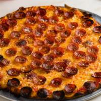 Pepperoni · Ezzo Pepperoni, Mozzarella, Pecorino Romano, Tomato, Charred Crust.