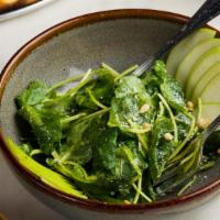 Kale Salad · fresh kale, granny smith apple, toasted pine nuts, Pecorino Romano, lemon vinaigrette
