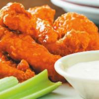 Chicken Wings · Served with carrot, celery and blue cheese dressing.
