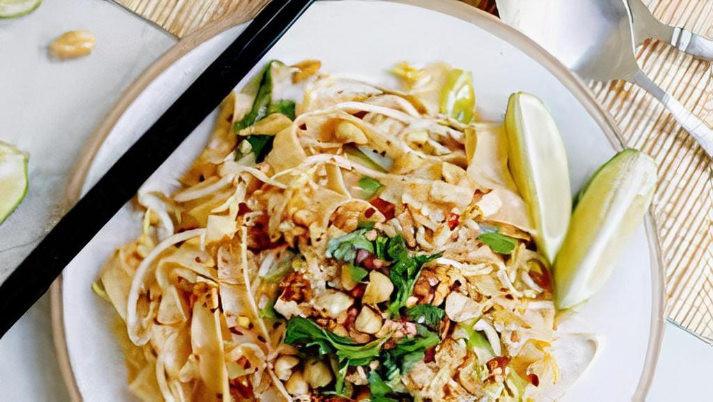 Pad Thai · Famous Thai dish made with rice, noodles, egg, scallions, bean sprouts, cilantro and delicious pad Thai sauce.