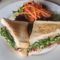 Blt Sandwich · Classic BLT on White Bread with Herb Mayo, Side of Fries or Salad
