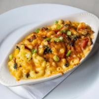 Mac And Cheese Entree · Classic Mac & Cheese with Grilled Chicken, Roasted Red Peppers & Spinach