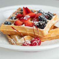 Berries Waffles
 · Strawberries, Blueberries, and Cherries
