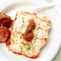 Meat Lasagna · Baked with meat ricotta and mozzarella cheese with sauce.