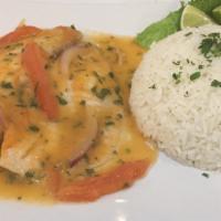 Sudado De Pescado · Gently simmered fish served wit rice