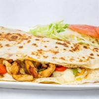 Quesadilla · Grilled Chicken & mixed cheese with green peppers and onions
