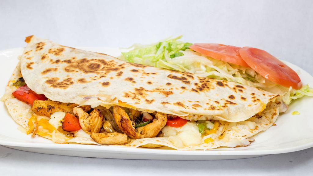 Quesadilla · Grilled Chicken & mixed cheese with green peppers and onions