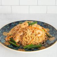 Shrimp Chow Mei Fun · Extra thin clear rice flour noodles with shrimp, shredded carrots, cabbage, and beansprouts ...