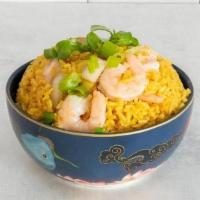 Shrimp Fried Rice · Wok tossed seasoned rice with onions and shrimp