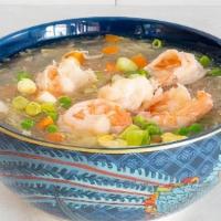 Shrimp With Lobster Sauce (Small) · Jumbo shrimp, peas, and carrots, lightly cooked in a white sauce made with garlic, ginger, s...