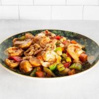 Kung Po Shrimp (Small) · Jumbo shrimp, carrots, celery, mushrooms, bell pepper, baby corn, water chestnuts, all wok t...
