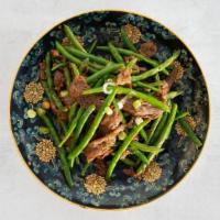 Beef With String Beans (Small) · Beef and string beans wok tossed in our classic brown sauce.