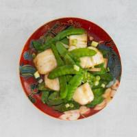 Snow Peas (Small) · Fresh snow peas and napa cabbage wok tossed in our classic brown sauce.