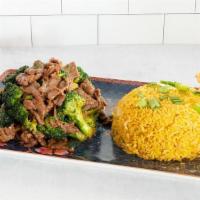 Beef With Broccoli · Served with your choice of rice and your choice of egg roll on the side