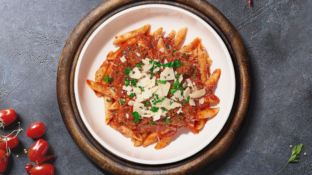 Bolognese Bliss Pasta · Ground beef cooked in classic flavorful marinara sauce and served with your choice of pasta.