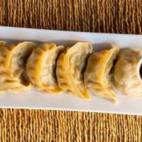 Veggie Dumplings (6) 菜饺 Ds09 · (6 pieces) steamed or fried. Shanghai bok choy and shiitake.