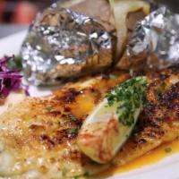 Broiled Haddock · Fresh Haddock filet broiled with a lemon pepper butter